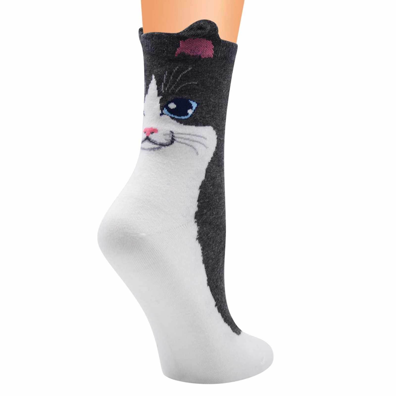 Cute Cat Ear Cartoon Animals Patterns Series Funny Socks Warmer Funny Socks Christmas Gift