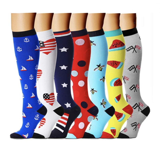 ROYALUCK Best Compression Socks (7/8 Pairs) for Women & Men; Compression Stockings for Swelling, Running, Travel, Flight,  Energy Pro Support Medical Socks