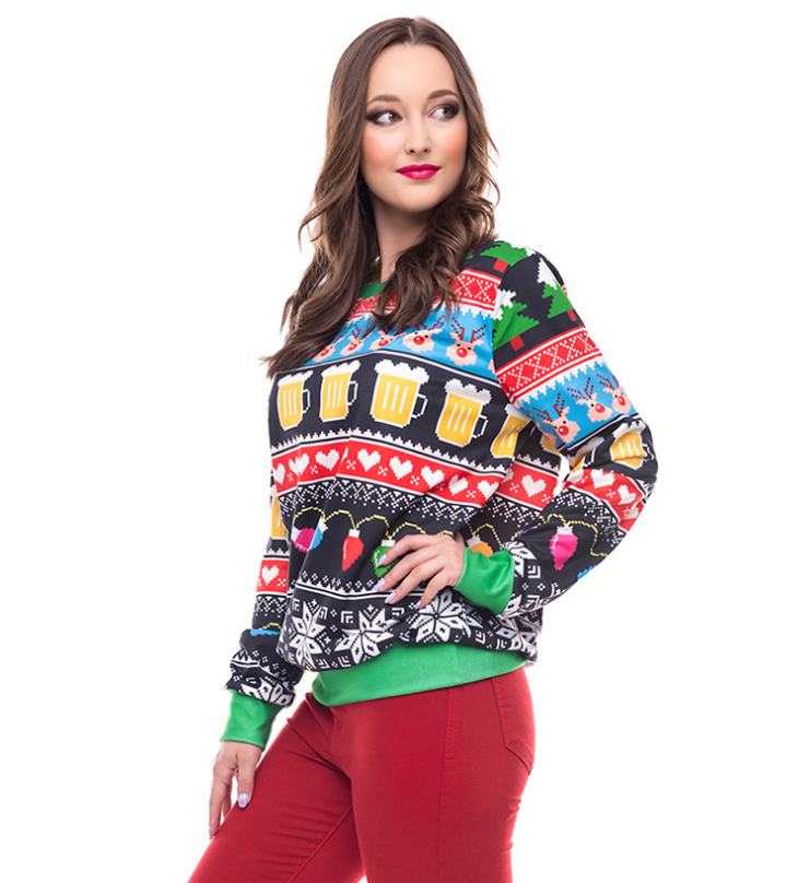 Beer Ugly Christmas Sweater Party Funny Men Women Sweatshirt