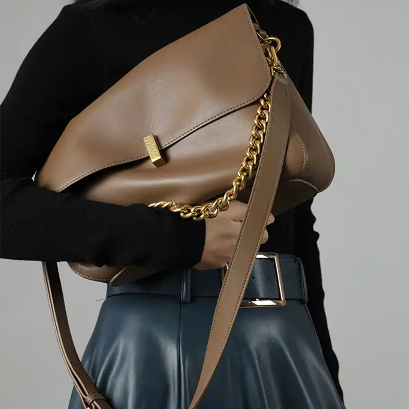 2025 Minimal Chic Dual Mode Genuine Leather Crossbody Bag Shoulder Bag