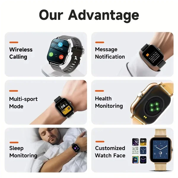 2025 Smart Watch for Men & Women - Bluetooth Call, Full Touch Screen, Heart Rate Monitor, Fitness Tracker, Sports Watch, Perfect Gift