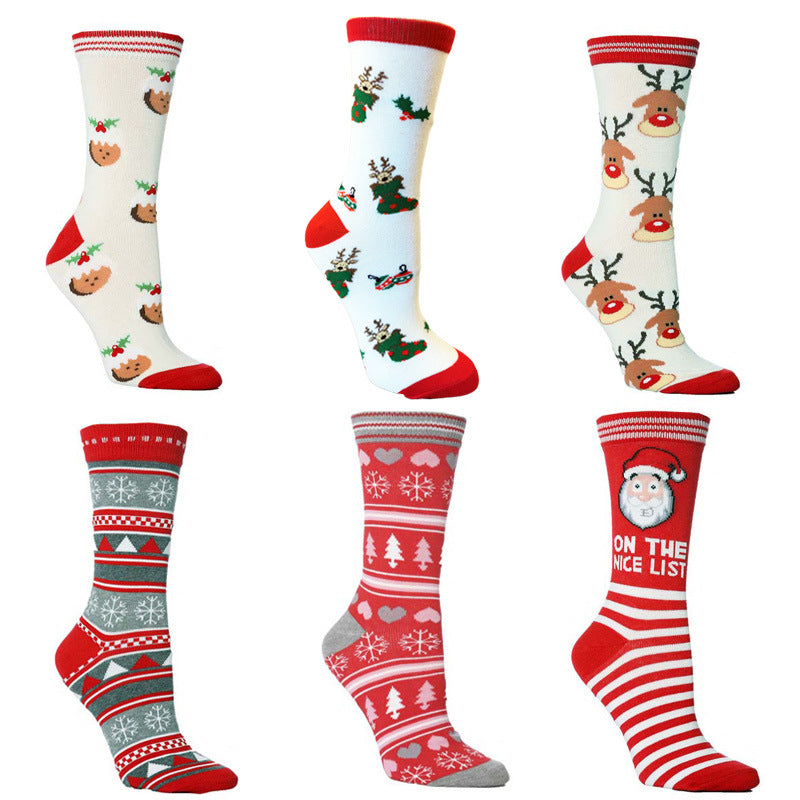 Christmas Socks New Style Cotton Socks Middle Tube Socks