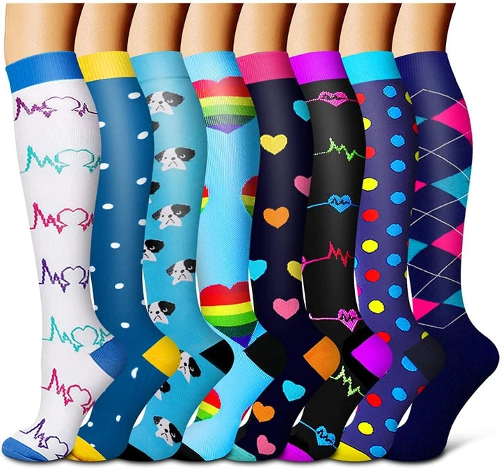 Best Compression Socks Support 15-30mmHg for Women & Men 8 Pairs-Workout and  Recovery.