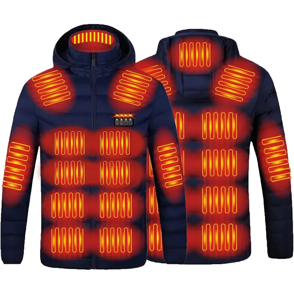 23 Zones Warm Heated Jackets Coats with Hood  for Men Women
