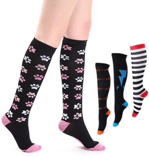 Fun Stylish Compression Socks 20-30 mmHg Graduated Support Stockings