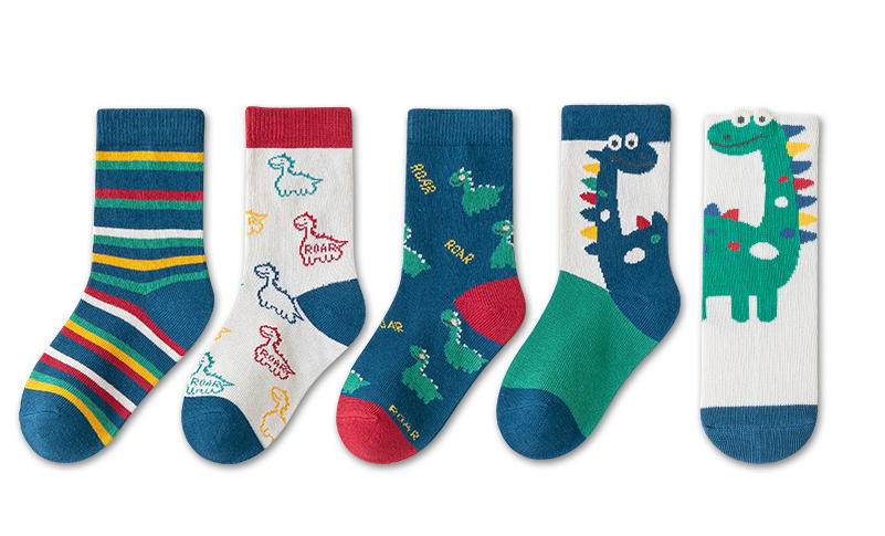 Autumn And Winter Boys Girls Pure Cotton Children's Dinosaur Socks