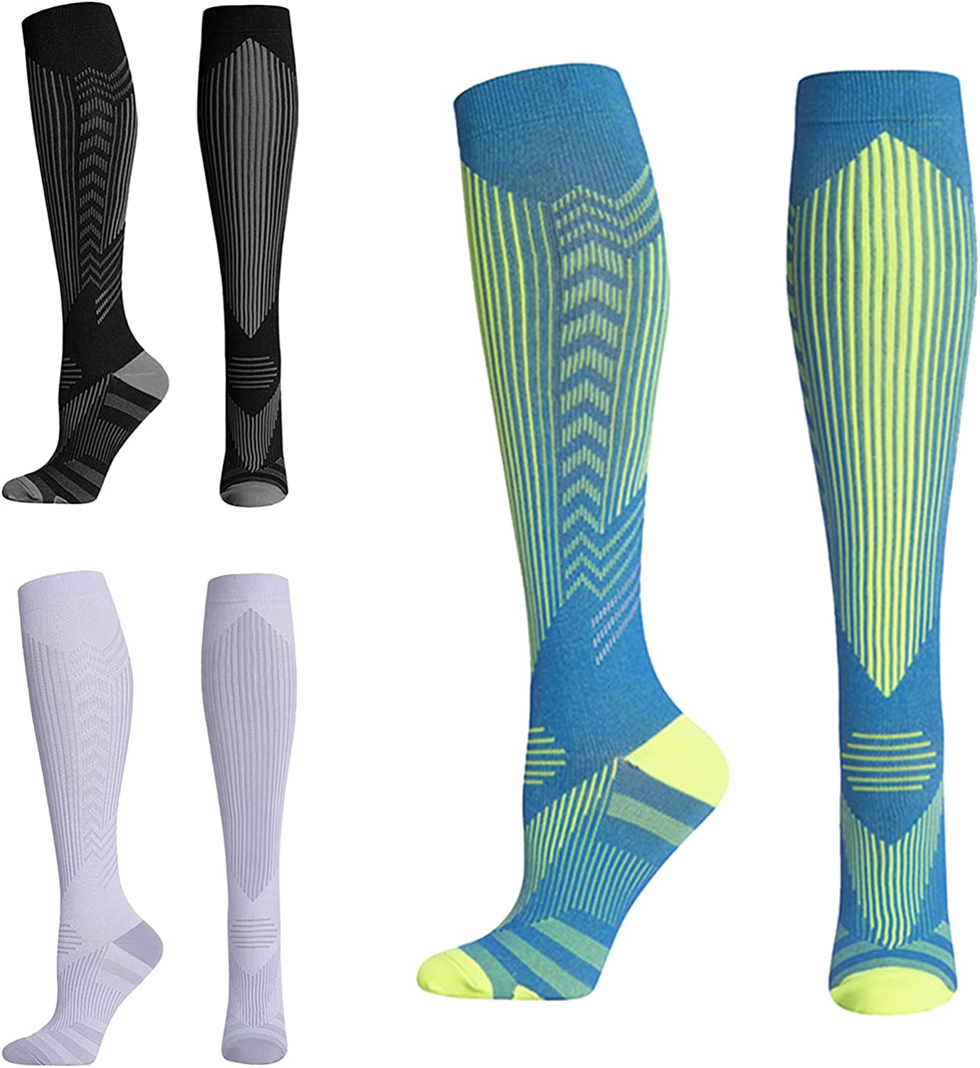 Compression Socks Reflective Circulation 20-30 mmHg Knee High Graduated Medical Compression Socks