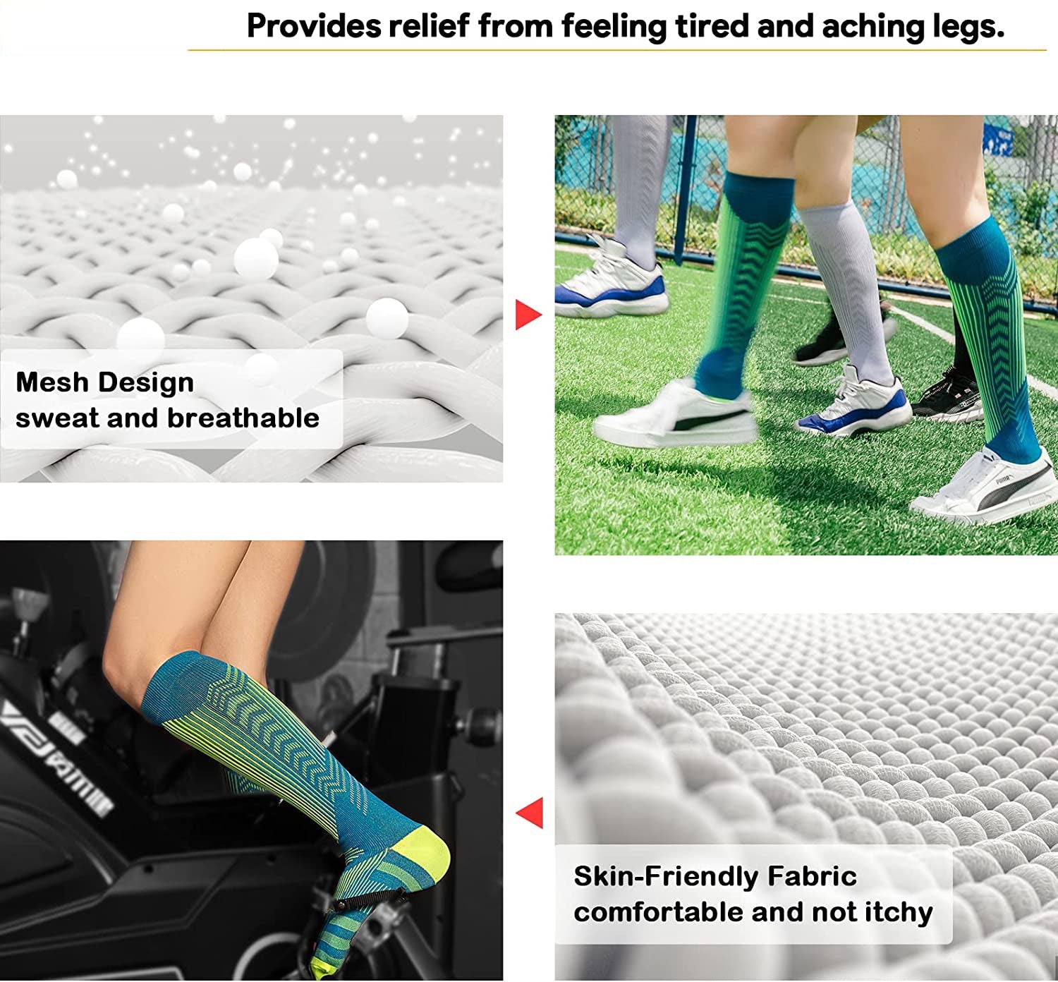 Compression Socks Reflective Circulation 20-30 mmHg Knee High Graduated Medical Compression Socks