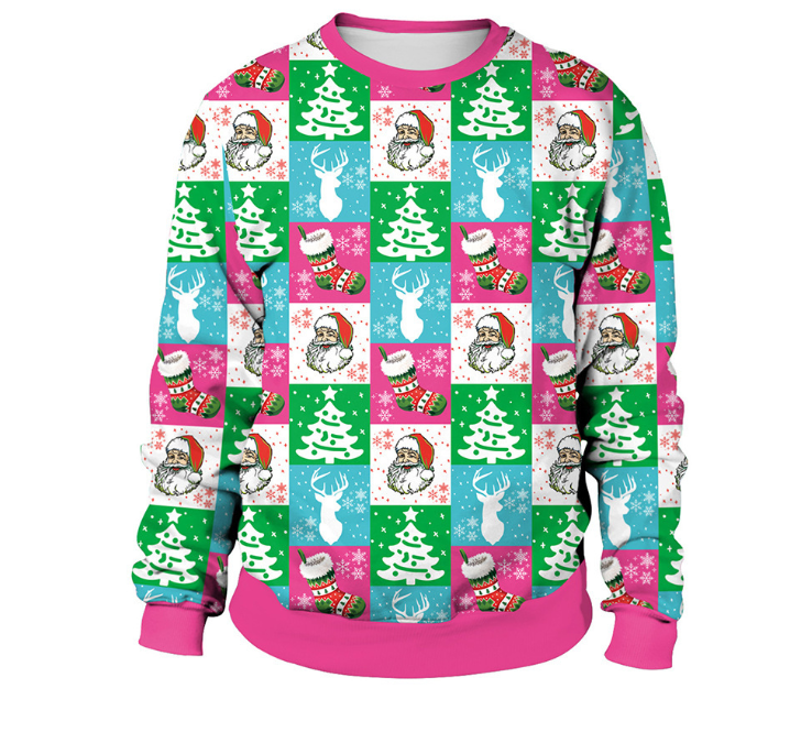 2024 Ugly Christmas Sweater 3D Funny Cartoon Anime Santa Clothing