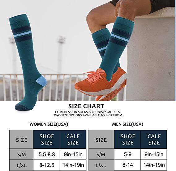 Compression Socks for Women Circulation 20-30mmHg Crazy, Cute, Socks Support for Nurse, Running, Medical