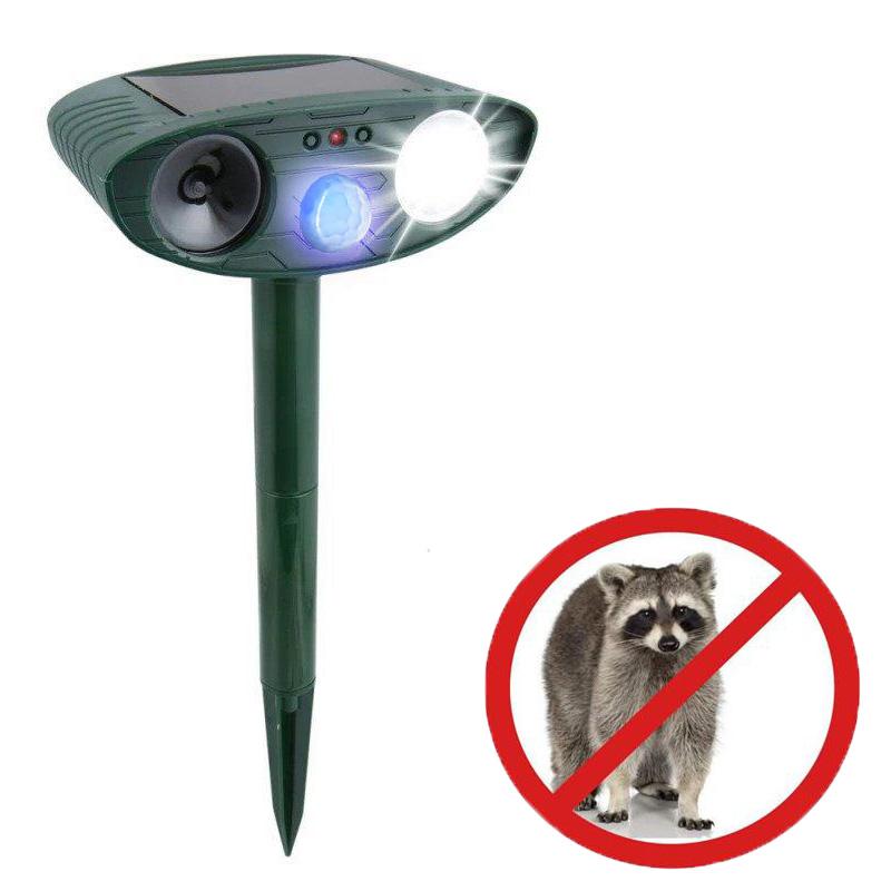 Ultrasonic Raccoon Repeller - Solar Powered - Get Rid of Raccoons in 48 Hours - CA