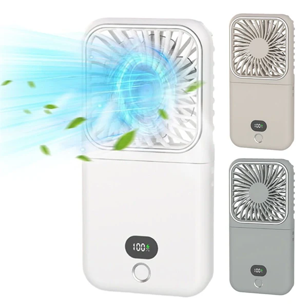 3-in-1 Foldable Personal Fan with Built-in Makeup Mirror Handheld & Wearable for Women