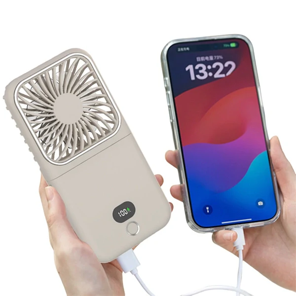 3-in-1 Foldable Personal Fan with Built-in Makeup Mirror Handheld & Wearable for Women