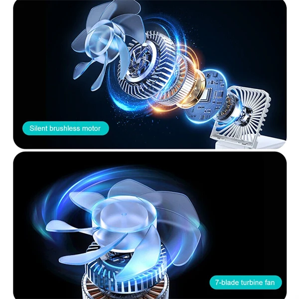 3-in-1 Foldable Personal Fan with Built-in Makeup Mirror Handheld & Wearable for Women