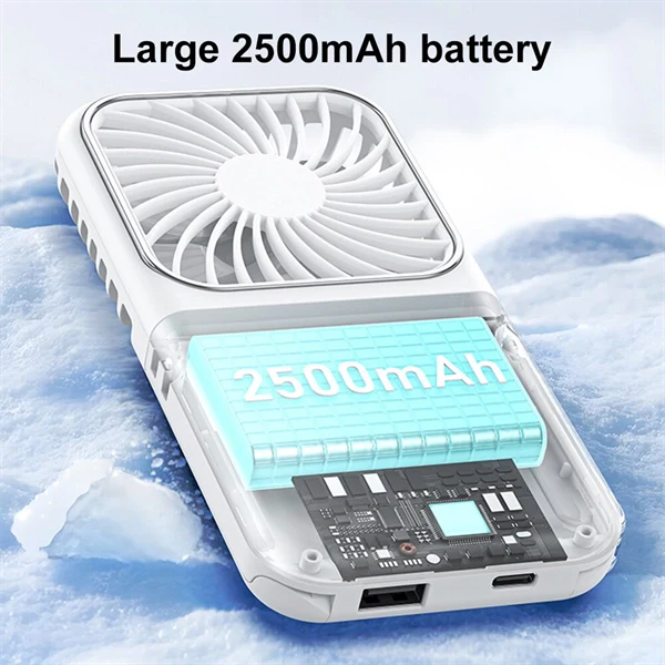 3-in-1 Foldable Personal Fan with Built-in Makeup Mirror Handheld & Wearable for Women