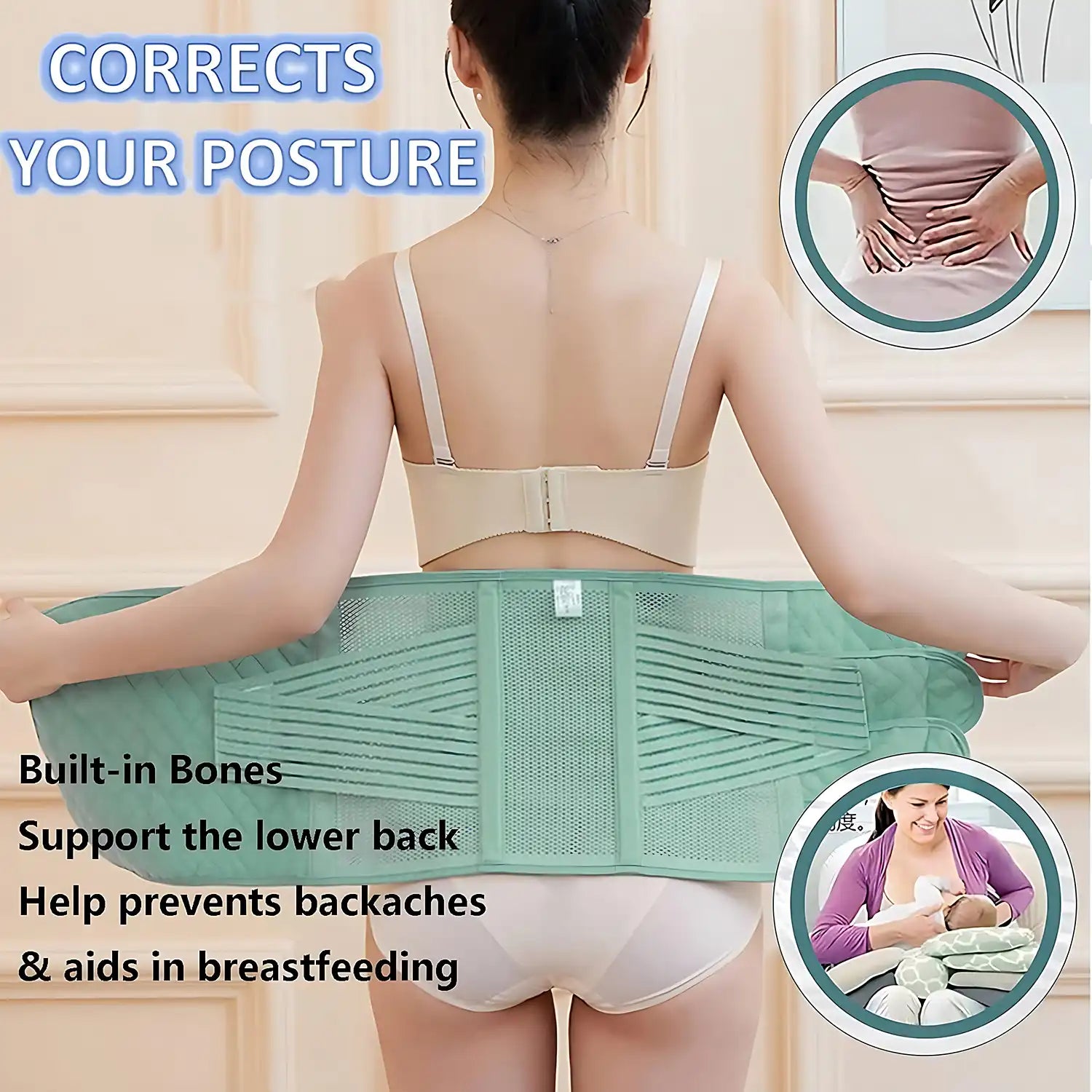 3-in-1 Postpartum Support Belt: Belly, Waist & Pelvis Recovery for New Moms