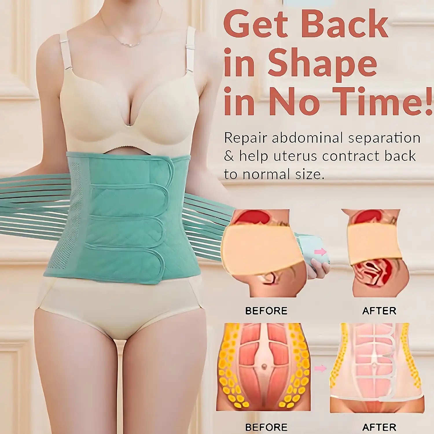 3-in-1 Postpartum Support Belt: Belly, Waist & Pelvis Recovery for New Moms