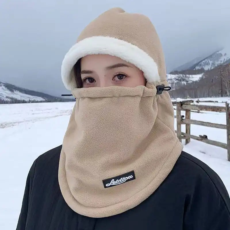 3-in-1 Unisex Thermal Beanie with Earmuffs & Face Mask for Skiing, Running, Cycling