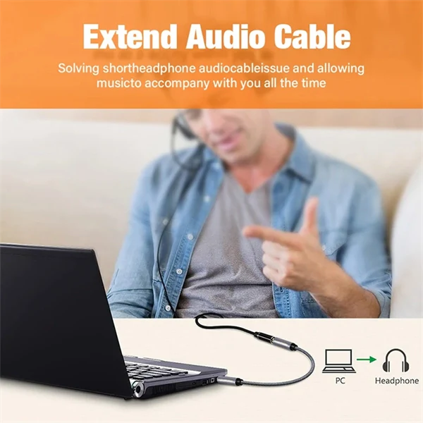 3.5mm Male to Female AUX Extension Cable – TRRS 4-Pole Audio Cord for Headphones, Speakers, Phone, and Car Stereo