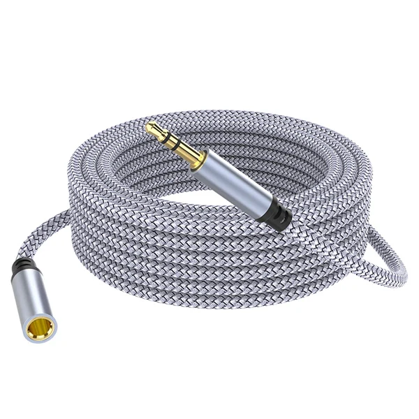 3.5mm Male to Female AUX Extension Cable – TRRS 4-Pole Audio Cord for Headphones, Speakers, Phone, and Car Stereo