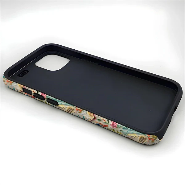 Faux Embroidery Design 3D Paper-Cut Style Double-Layer Phone Case for iPhone 17