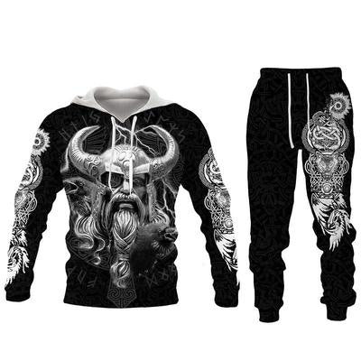 3D Wolf Oversized Tracksuit - Zip Hoodie & Joggers Set, Unisex Street Style