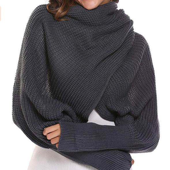 HOT SALE-Crochet Sweater-Scarf With Sleeves