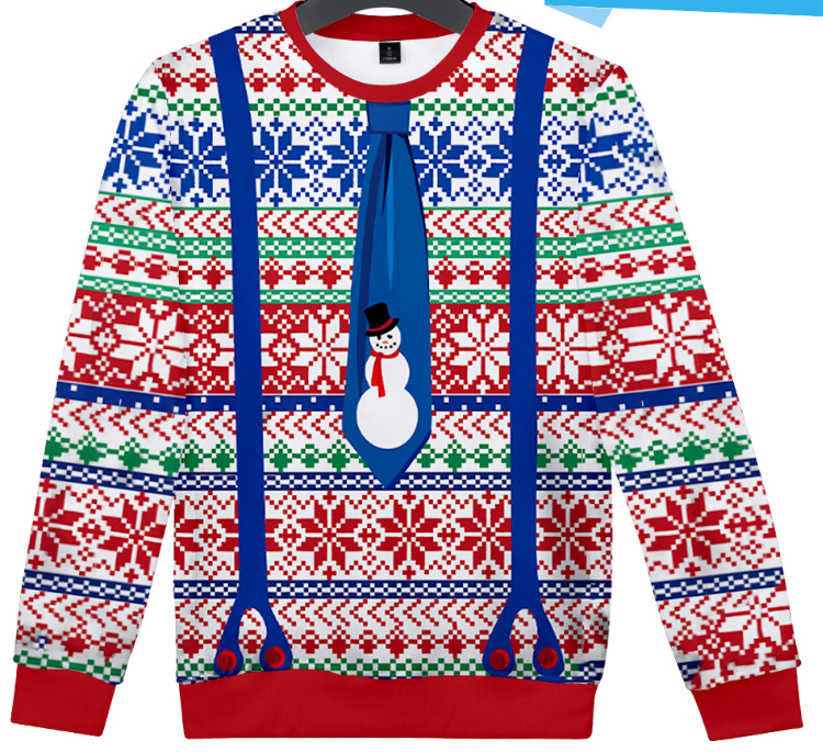 2024 Ugly Christmas Sweater 3D Funny Cartoon Anime Santa Clothing