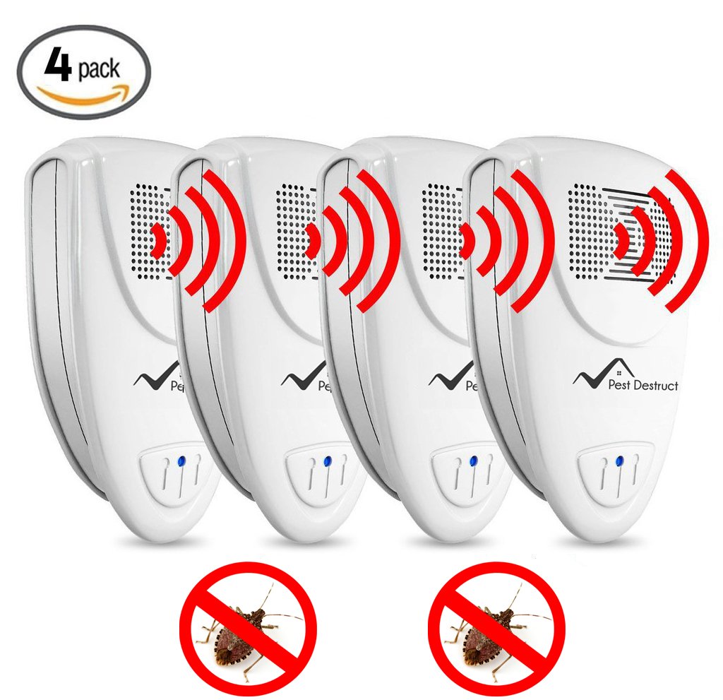 Ultrasonic Stink Bug Repeller - PACK OF 4 - 100% SAFE for Children and Pets - Quickly Eliminate Pests