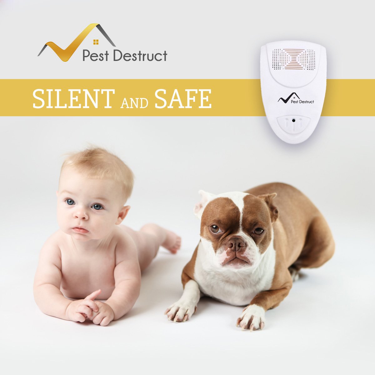 Ultrasonic Stink Bug Repeller - PACK OF 2 - 100% SAFE for Children and Pets - Quickly Eliminate Pests