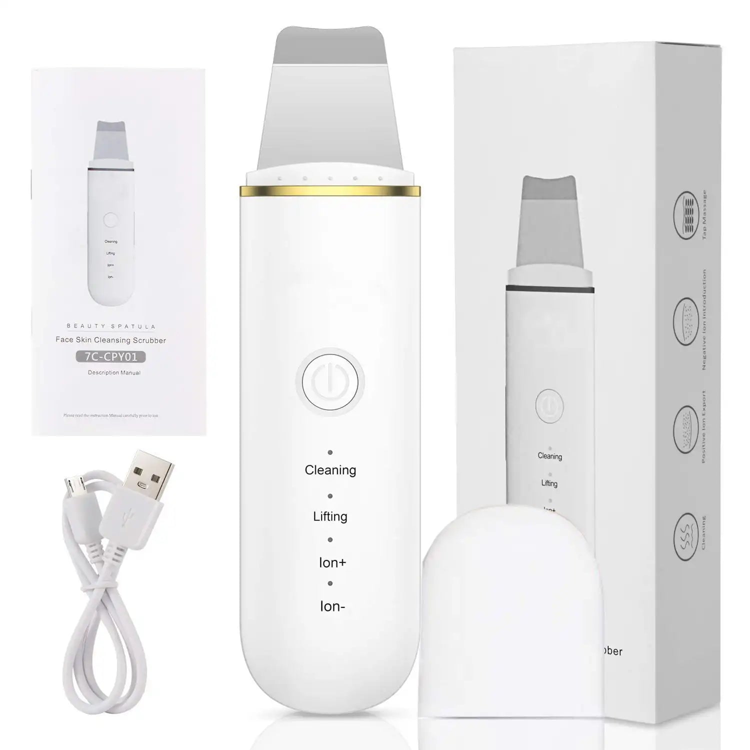 4-Speed Ultrasonic Facial Cleanser - Rechargeable Exfoliating Device