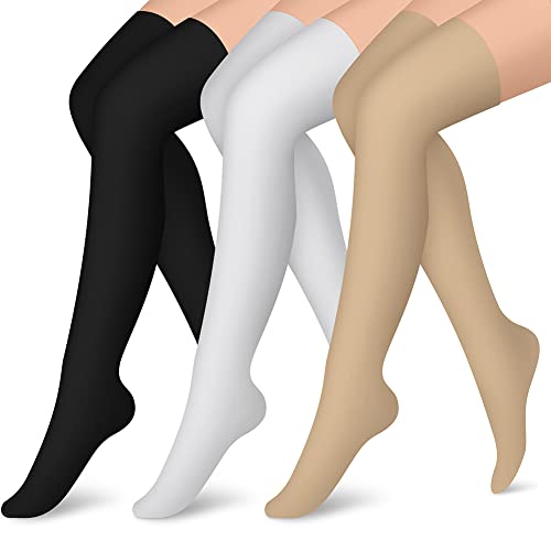 Compression Socks (3 Pairs) Knee High Compression Sock for Women & Men Stockings for Running, Cycling,Athletic