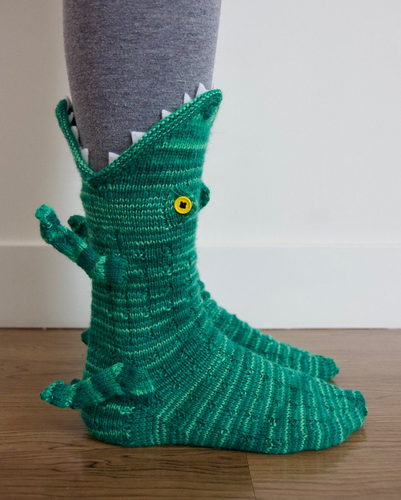 Knit Crocodile Socks Creative Gift Idea Socks