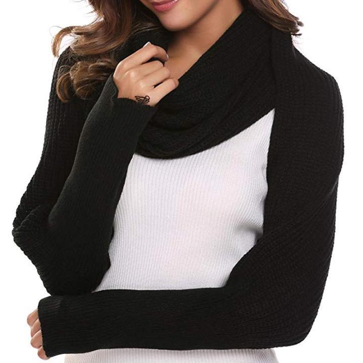 HOT SALE-Crochet Sweater-Scarf With Sleeves