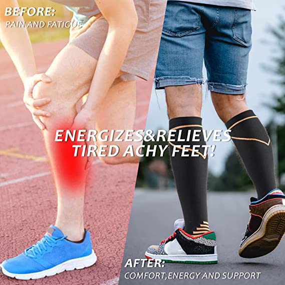 Compression Socks for Women Circulation 20-30mmHg Crazy, Cute, Socks Support for Nurse, Running, Medical