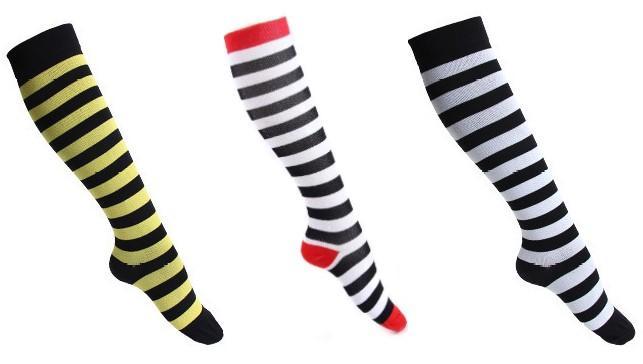 Stripe Compression Socks 20-30 mmHg Support Stockings for Swelling & Energy