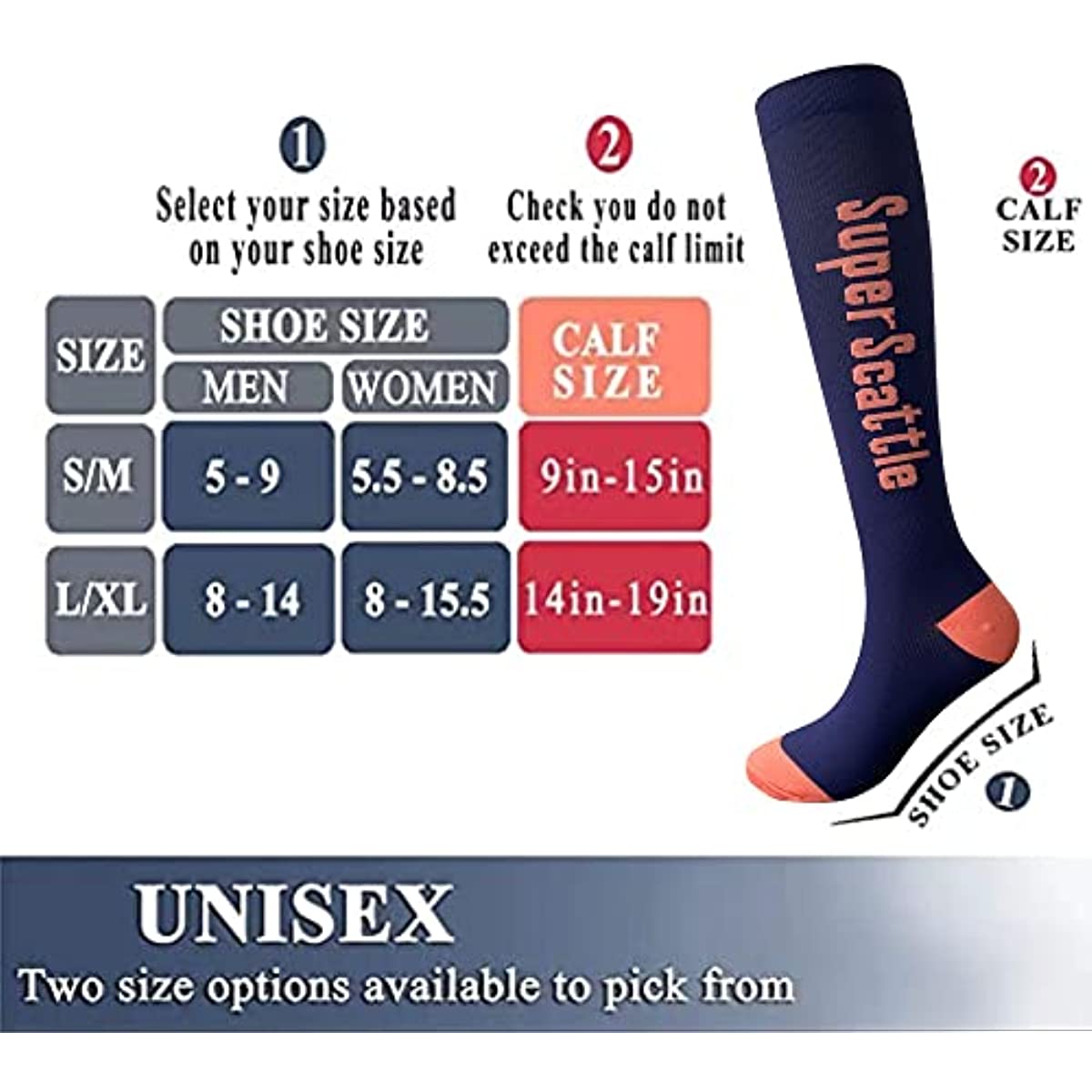 Sport Compression Socks Mix & Match 20-30 mmHg Athletic Fit for Running