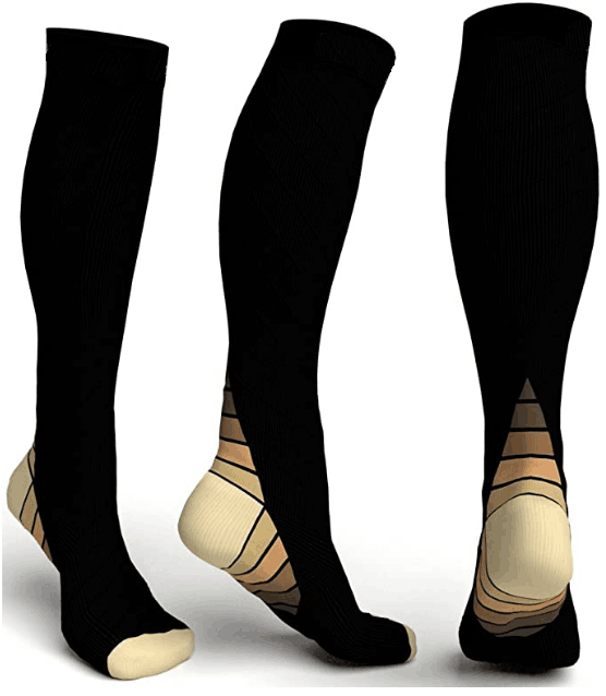 Athletic Fit Compression Socks with Graduated Target Zones 20-30 mmHg Support Stockings