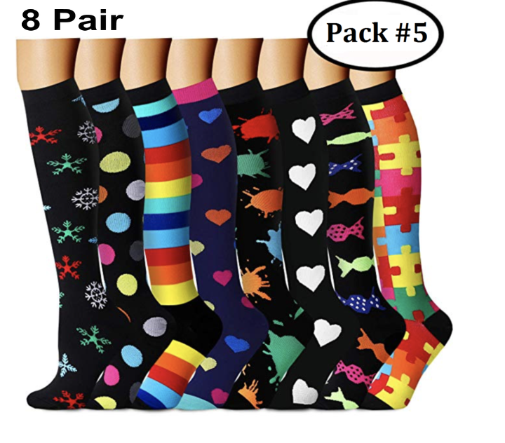 ROYALUCK Best Compression Socks (7/8 Pairs) for Women & Men(15-20mmHg)