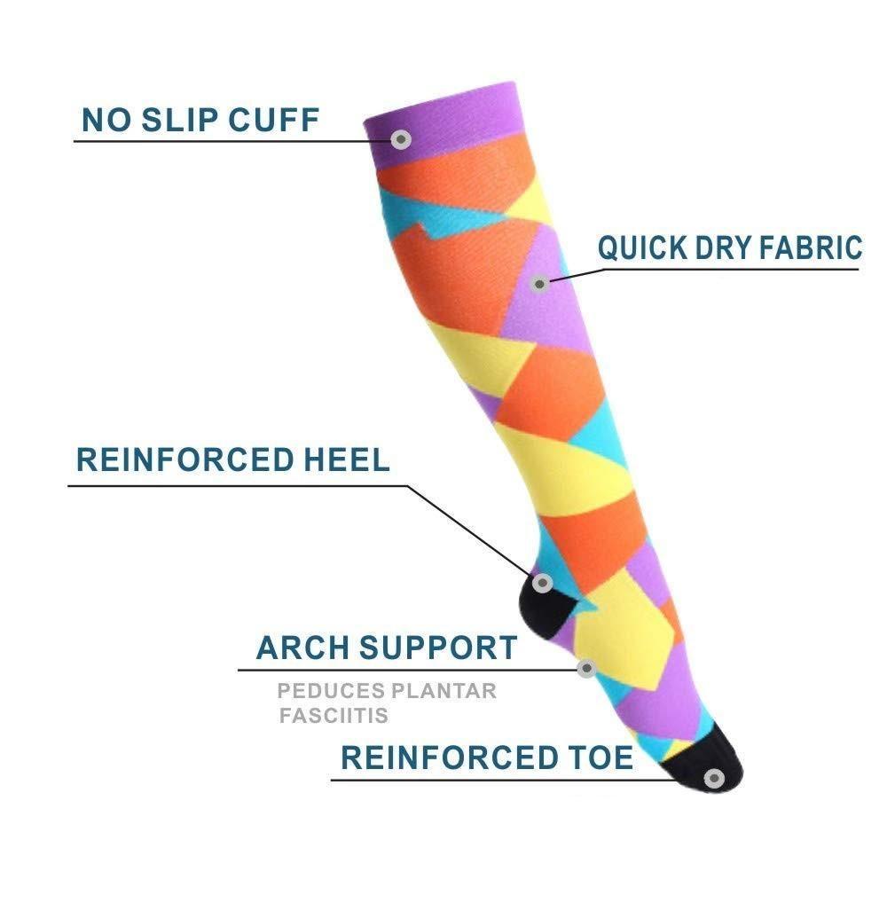 Fun Compression Socks 20-30 mmHg Support Stockings for Circulation, Swelling & Energy