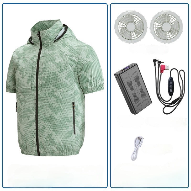Summer outdoor heat-proof cooling fan clothing and fishing clothing