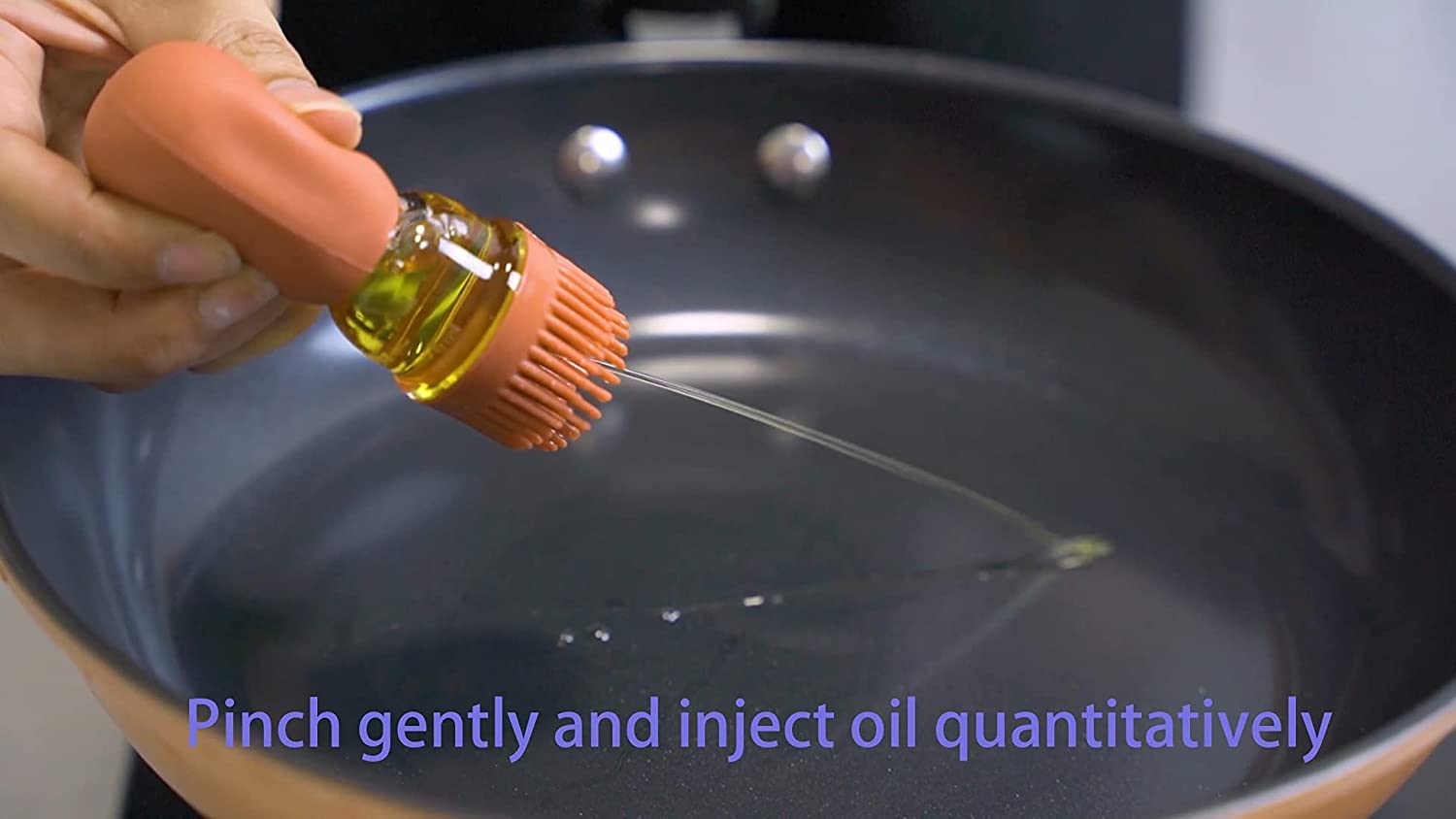 Oil Bottle And Brush 2 In 1, Silicone Dropper Measuring Oil Dispenser