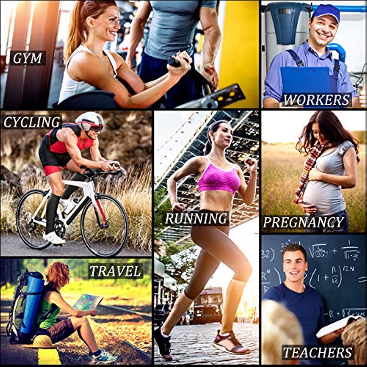 Compression Socks for Women & Men Circulation 15-20 mmHg is Best for Athletic Running Cycling