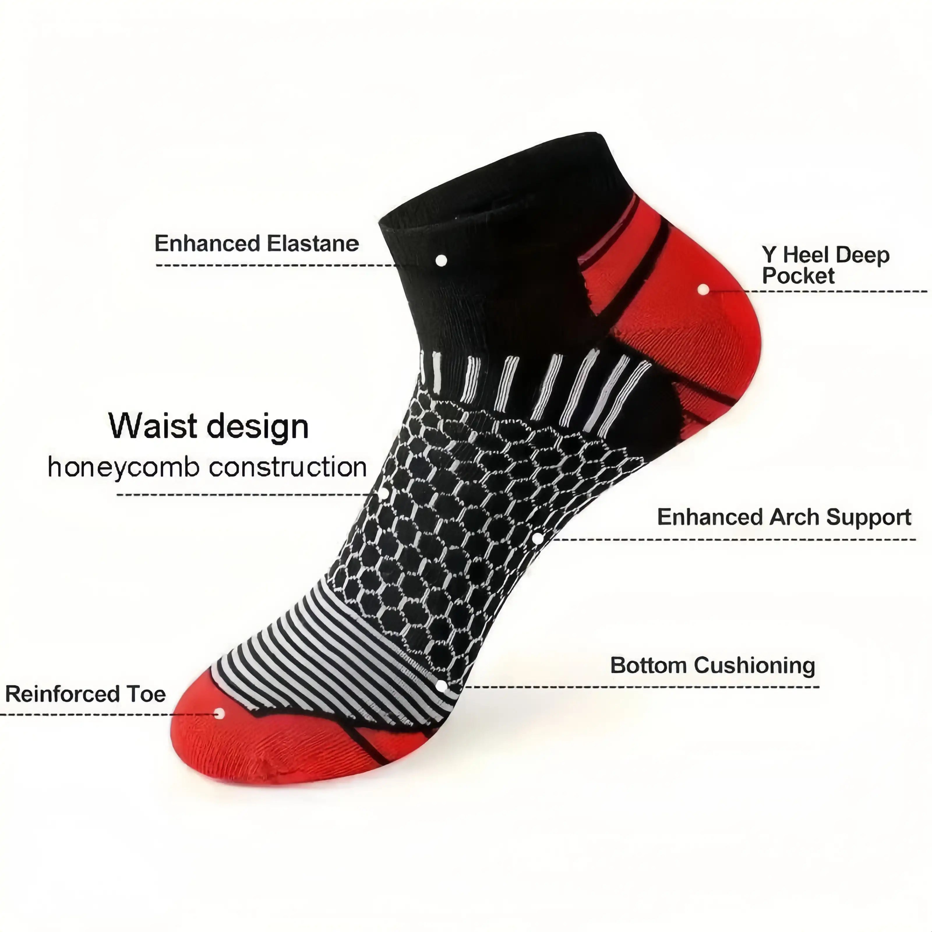 6 Pairs Men's Moisture-Wicking & Anti-Odor Athletic Socks