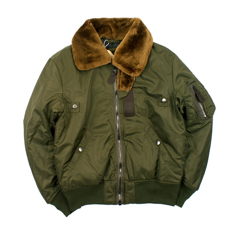 Air Force B-15 Bomber Jacket With Detachable Fur Collar For Men & Women