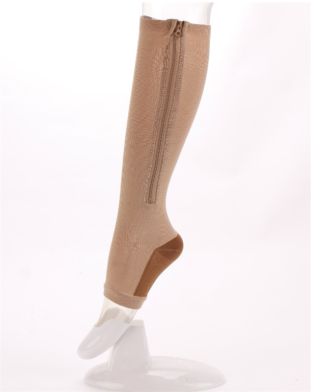 Copper Zipper Compression Socks - Zip Up Support Stockings ~ Easy to Wear!
