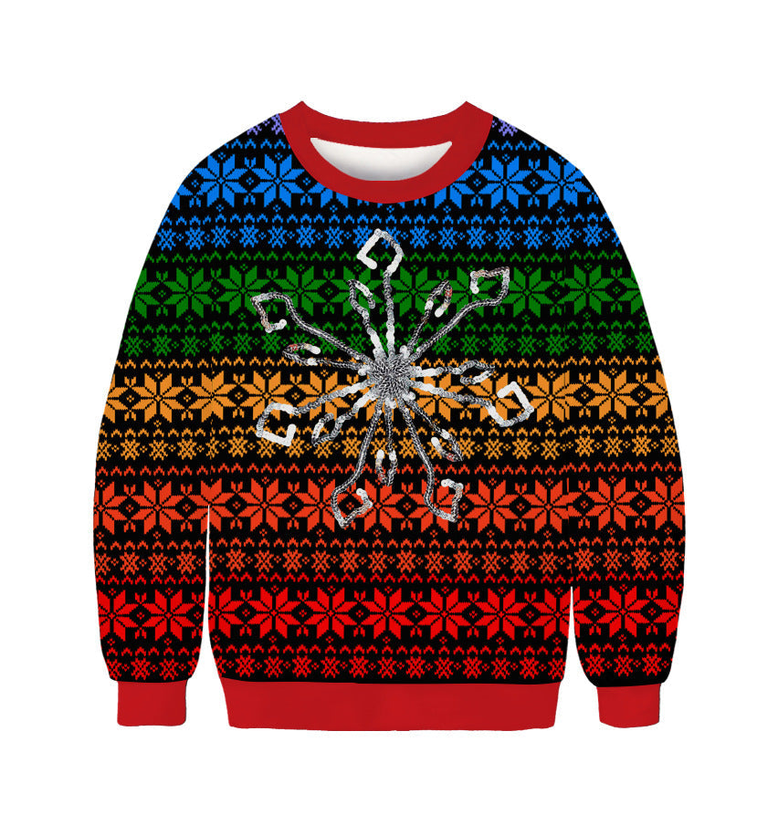 Ugly Christmas Sweater Couples Round Neck Sports Sweater