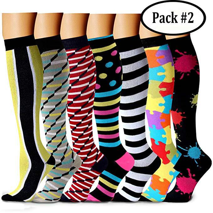 ROYALUCK Best Compression Socks (7/8 Pairs) for Women & Men(15-20mmHg)