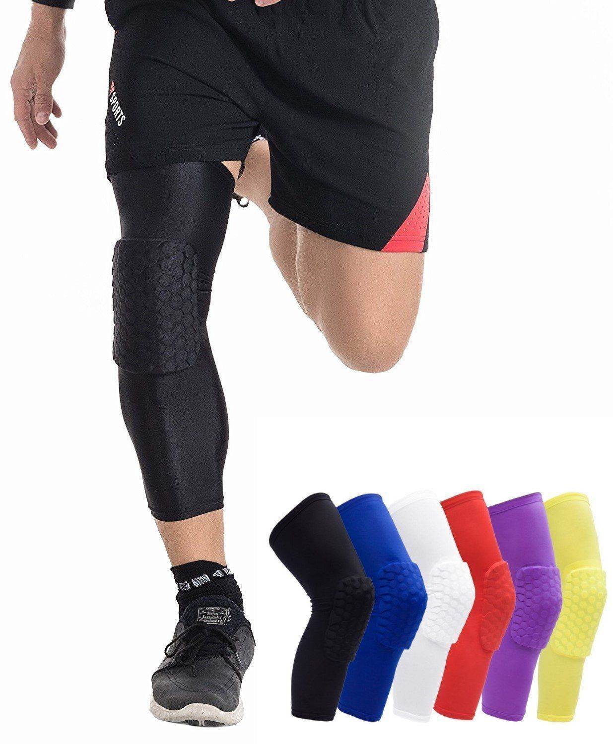 Padded Compression Knee Sleeves - Basketball & Wrestling HexPads!