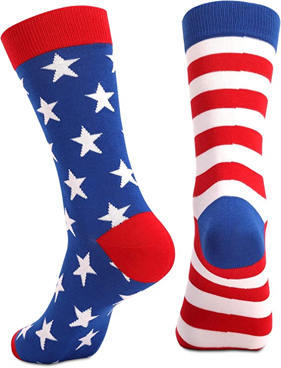 Independence Day American Flag Socks Striped All Cotton Socks Mid length Socks